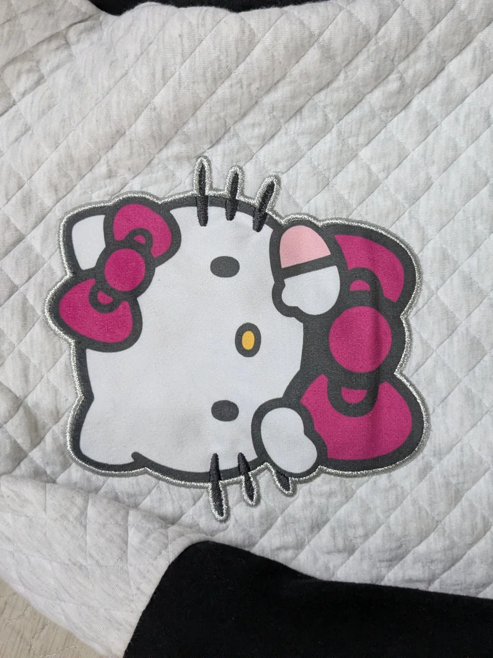 Hello Kitty Girls' Pink & White Quilted Hoodie Jacket